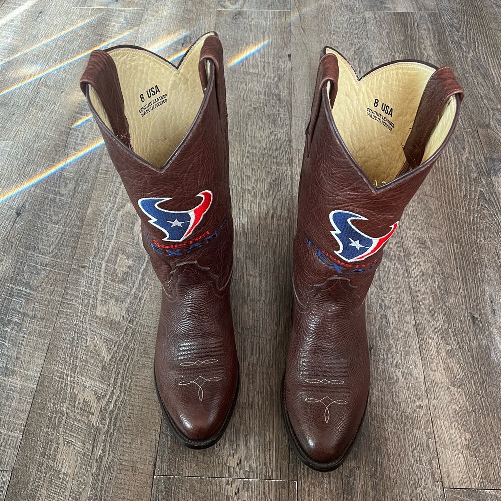 Houston Texans NFL‎ Old Pro Leather Goods Western Boots Size 8 - Picture 2 of 10